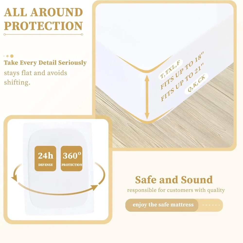 Mattress Pads 2 Pack Twin - Deep Pockets Waterproof White New in Packaging